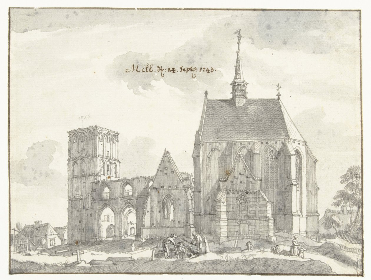 Ruinerna av kyrkan i Mill av Jan de Beijer