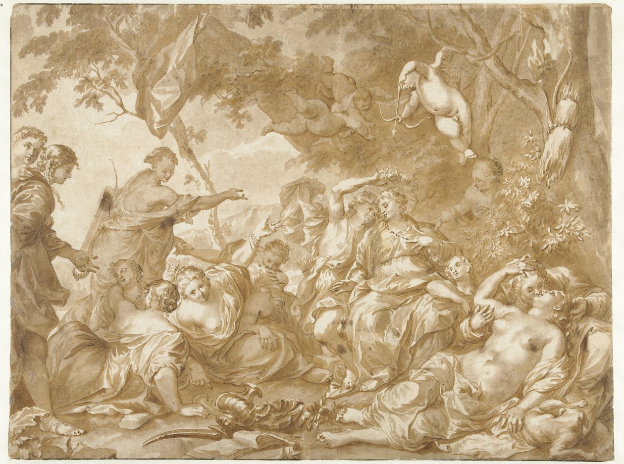 Amaryllis i blåbär av Jan de Bisschop