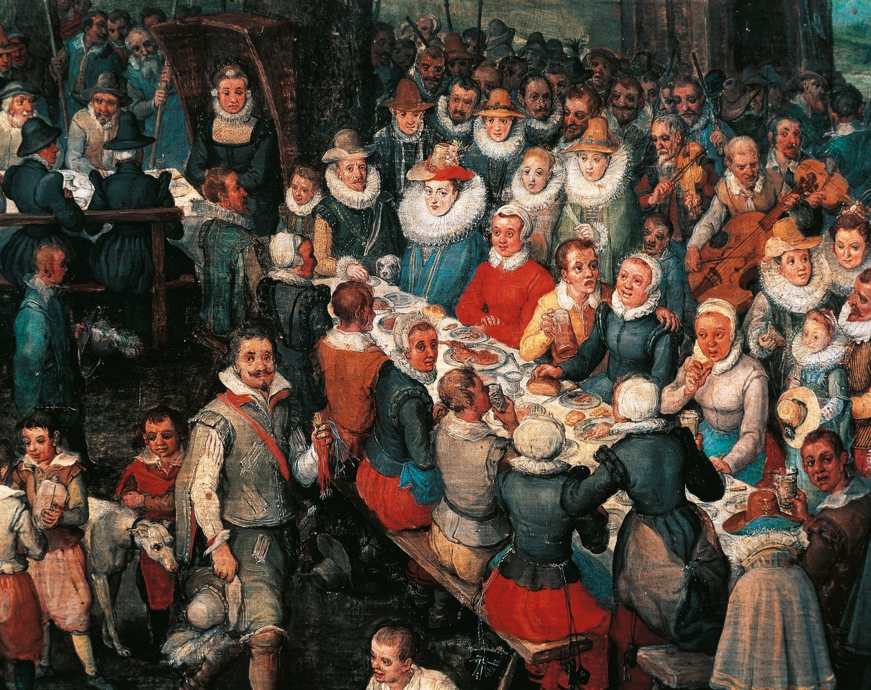 Bröllopsbankett, detalj av Jan the Elder Brueghel