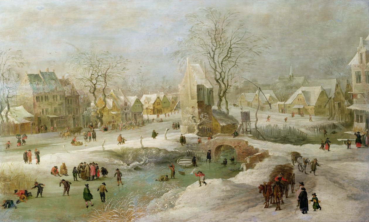 Vinterscen i Holland av Jan the Elder Brueghel