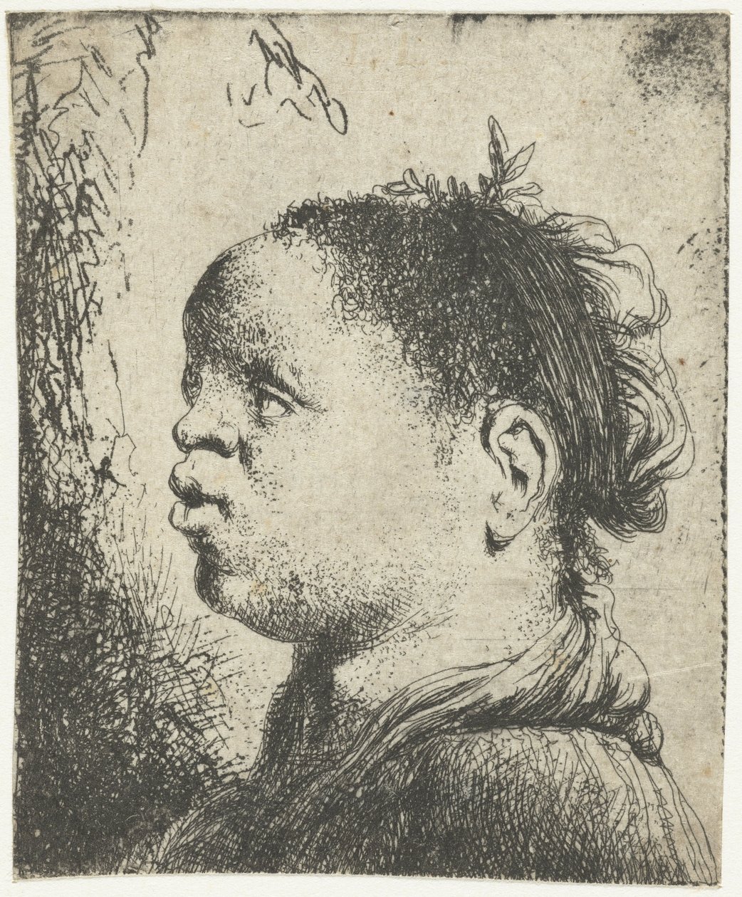 Svart kvinna, ca 1650 (etsning) av Jan the Elder Lievens