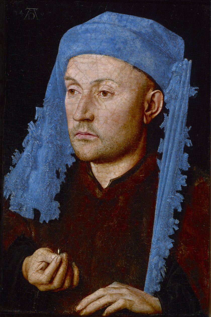 Man i en blå mössa av Jan van Eyck