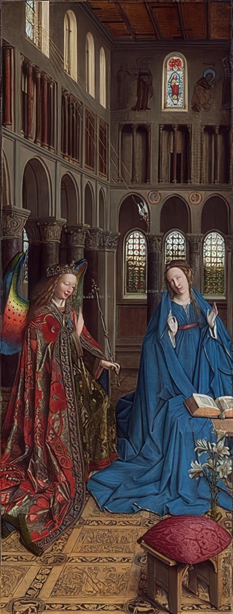 Kungörelse. Omkring 1434/36 av Jan van Eyck