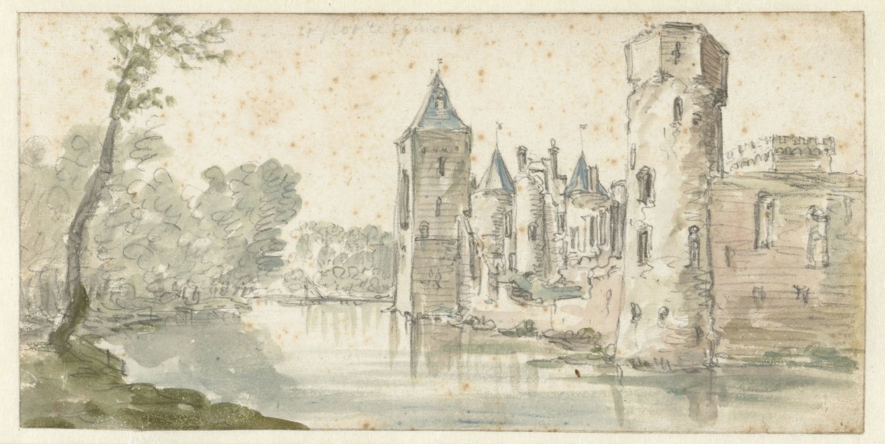 Utsikt över Egmonds slott av Jan van Goyen (possibly)