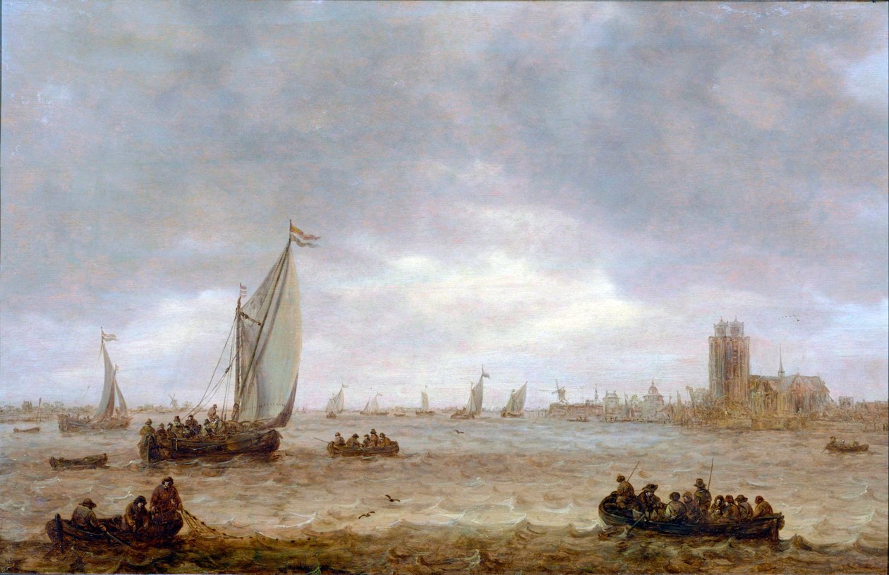 Maas Estuary, Dordrecht. av Jan van Goyen