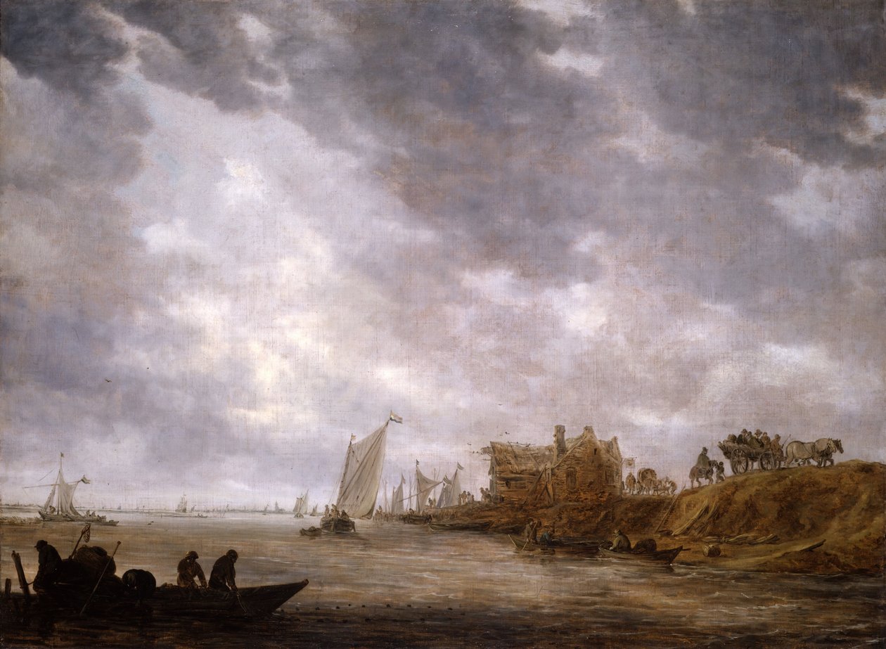 En flodscen, 1642. av Jan van Goyen