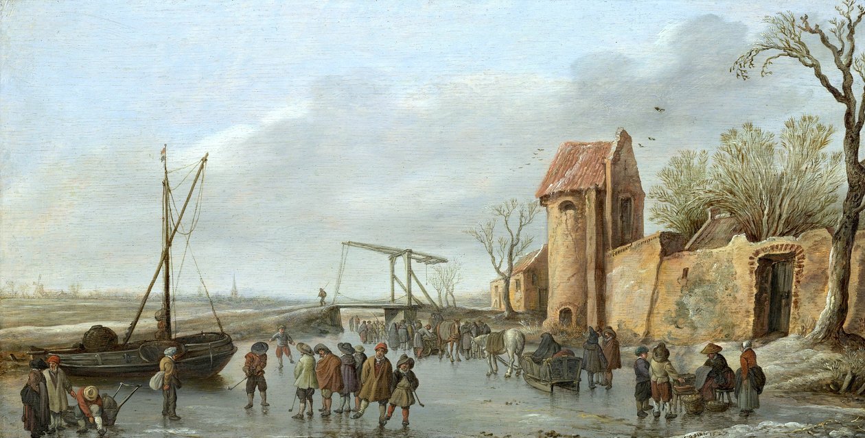 En scen på isen av Jan van Goyen