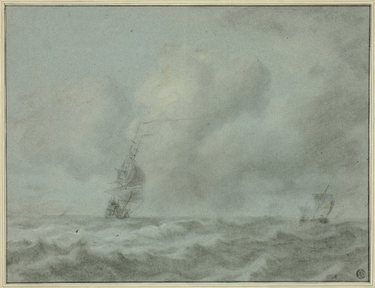 Båtar på havet av Jan van Goyen