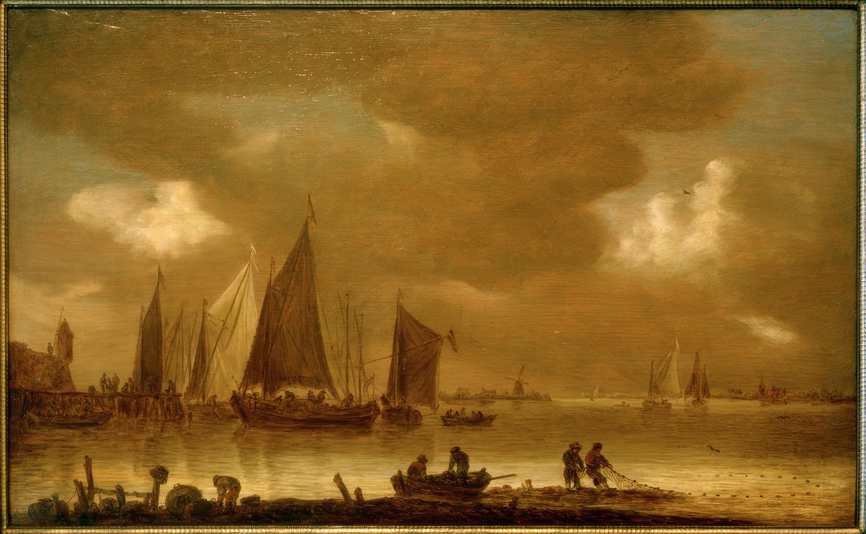Ta in fångsten i kvällsstämningen av Jan van Goyen