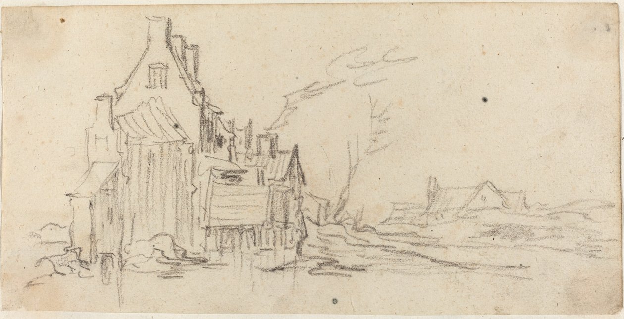 Hus vid en väg av Jan van Goyen