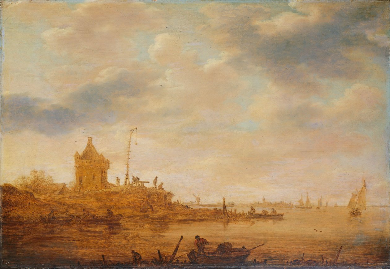 River View med Sentry Post av Jan van Goyen