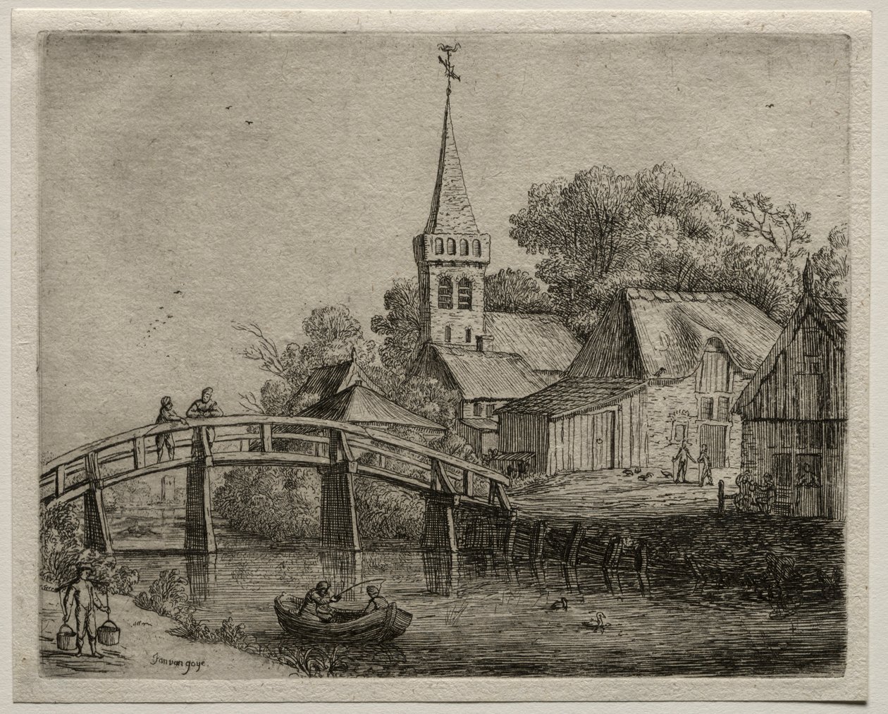 Träbron av Jan van Goyen