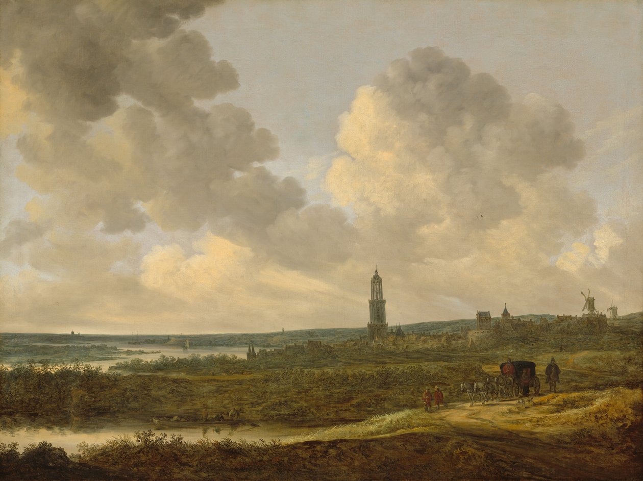 Utsikt över Rhenen av Jan van Goyen