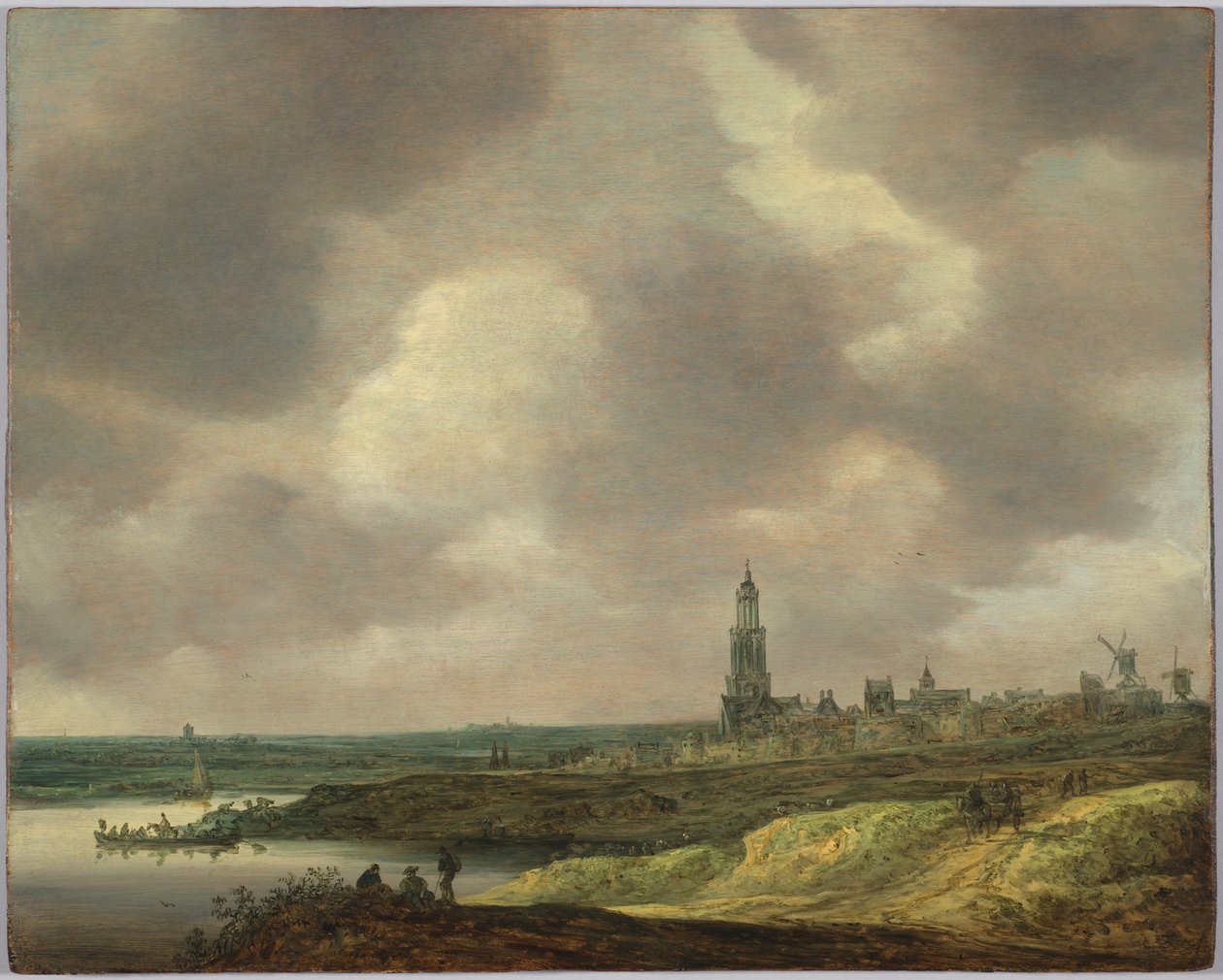 Utsikt över Rhenen av Jan van Goyen