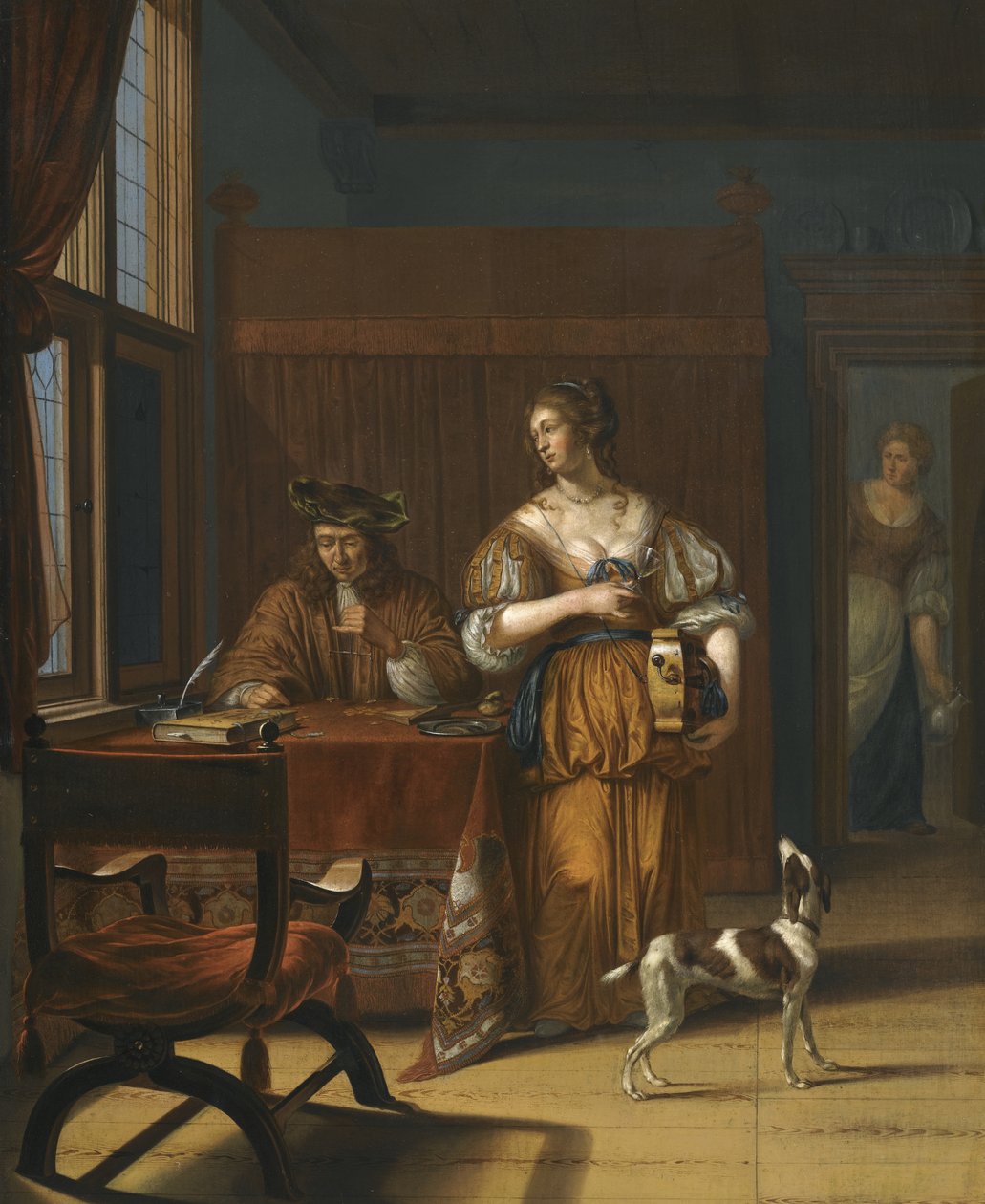 Penningväxlaren, 1675 av Jan van Haensbergen