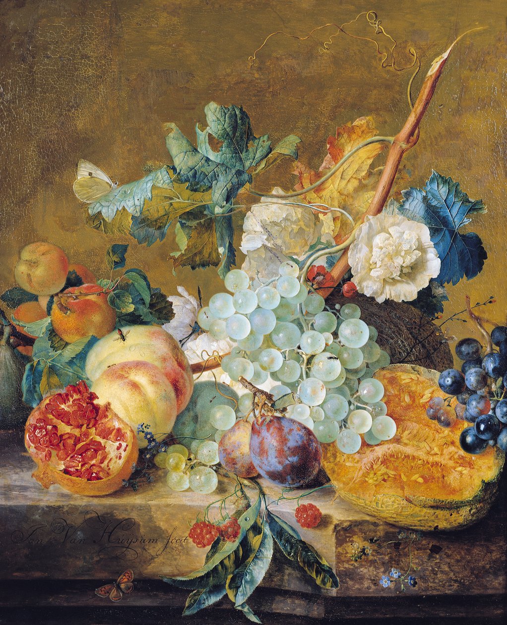 Blommor och frukt av Jan van Huysum