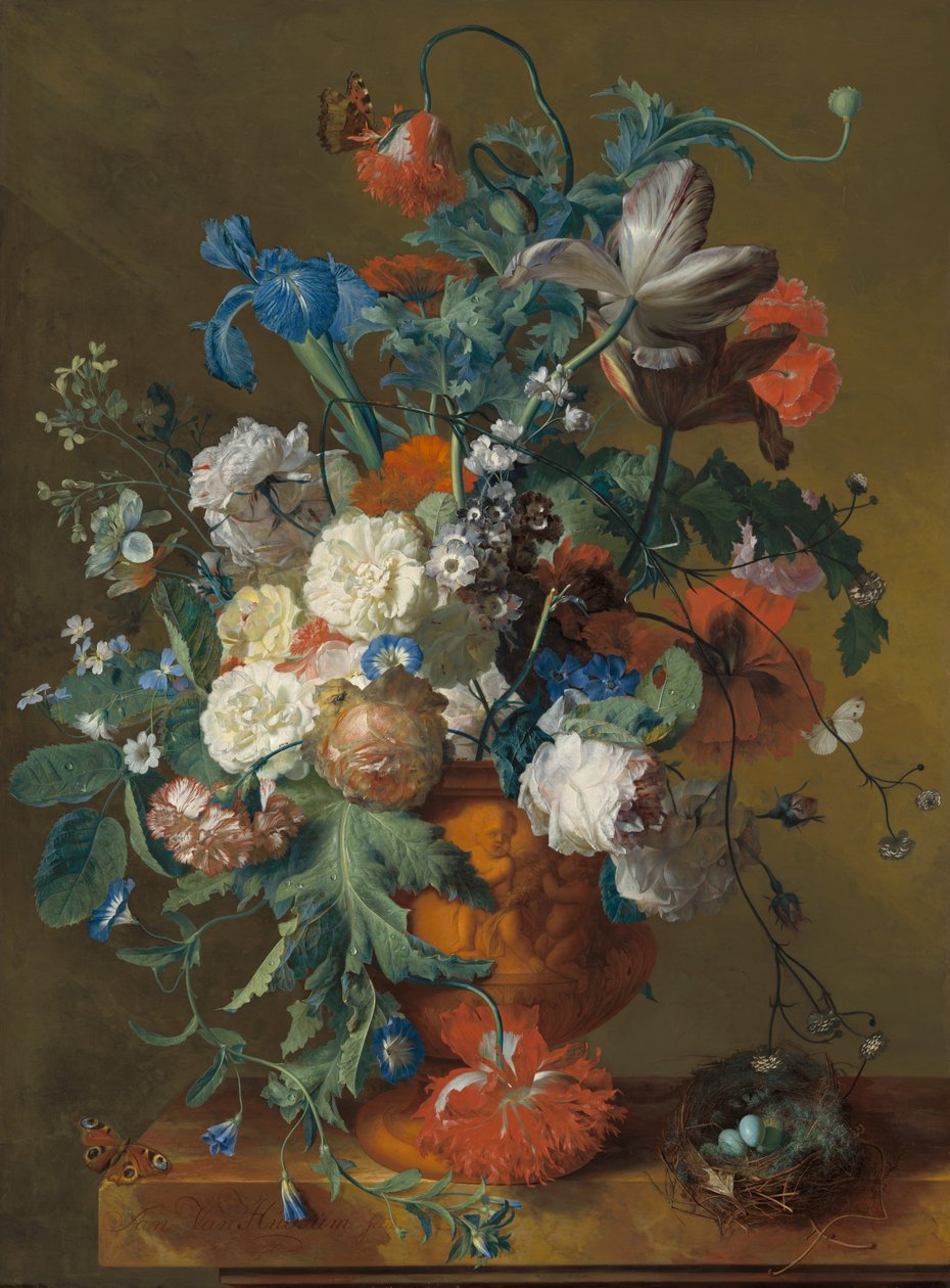 Blommor i en urna av Jan van Huysum