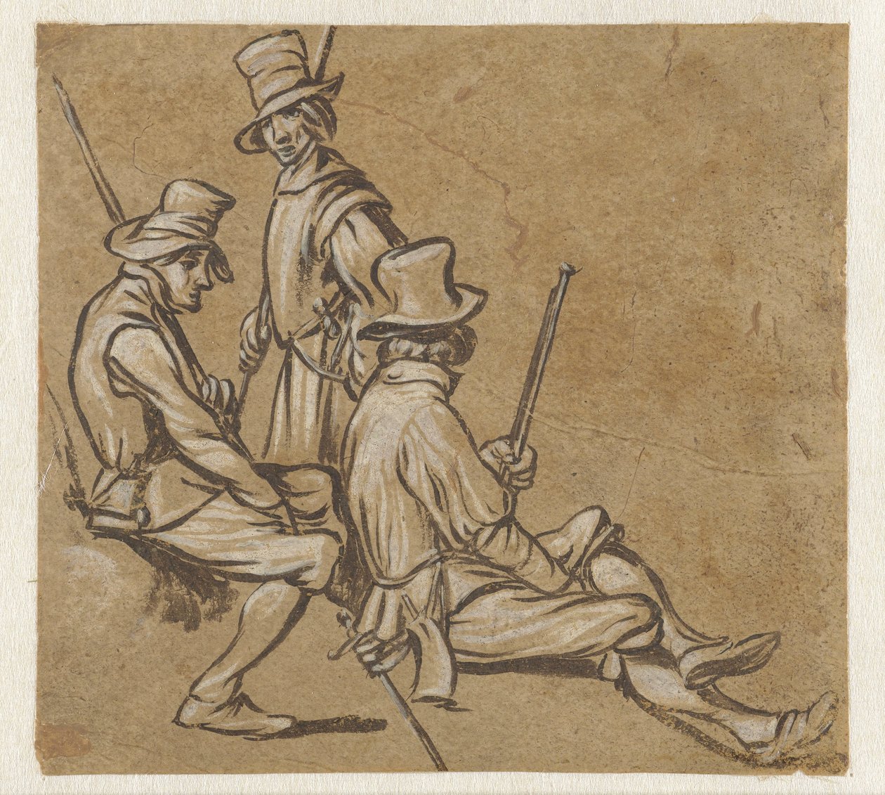 Grupp om tre soldater av Jan van de Velde (II)