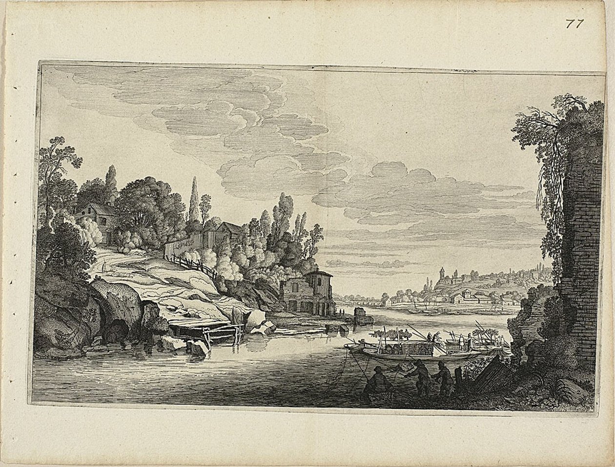 Landskap vid floden av Jan van de Velde II