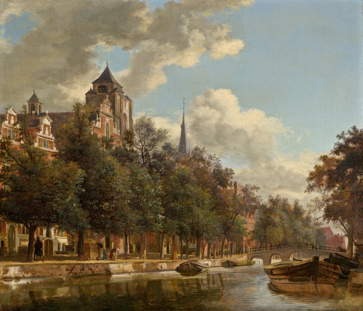 Utsikt nerför en holländsk kanal av Jan van der Heyden