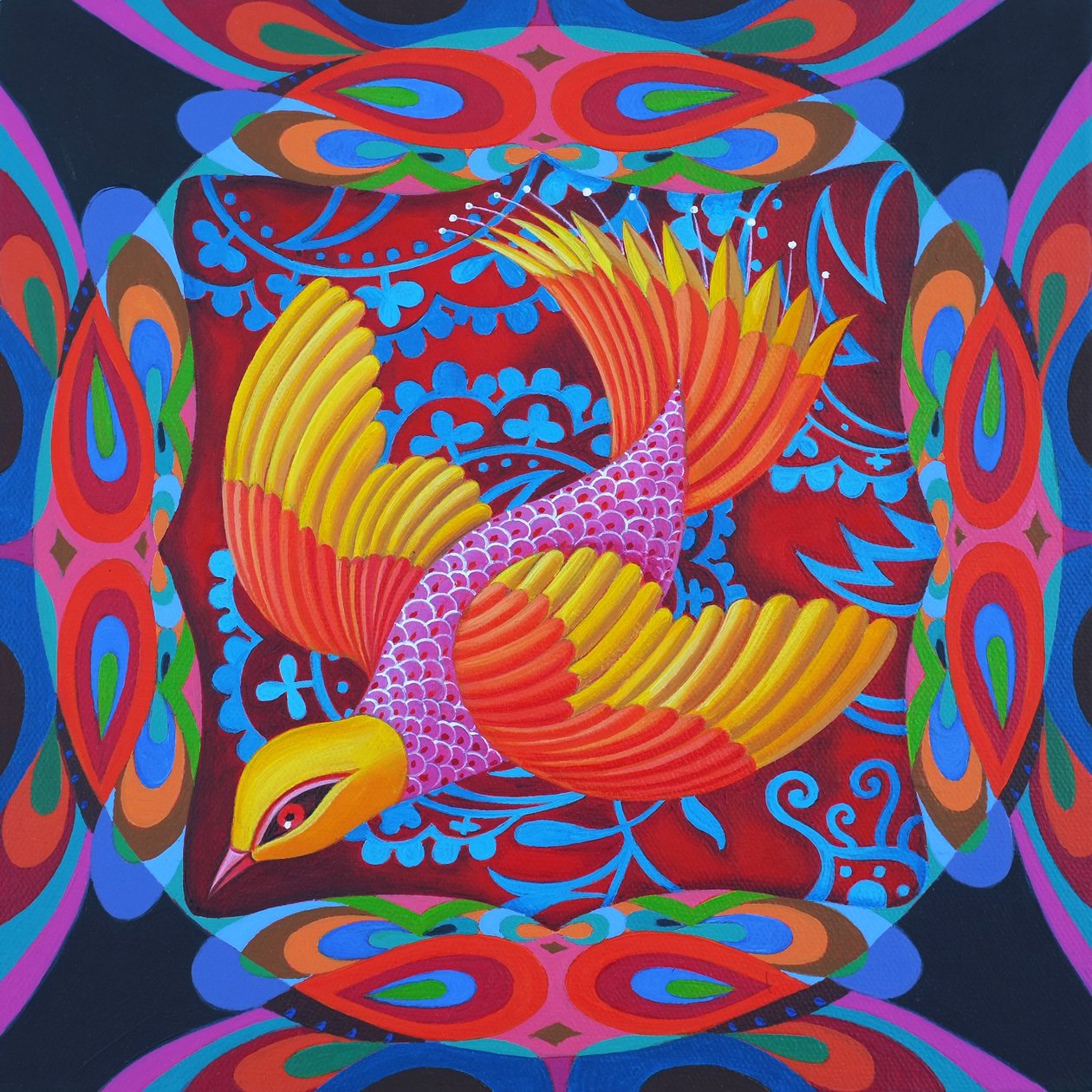 Eldstjärtad flygare, 2012, av Jane Tattersfield