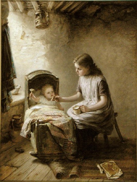Tea Time (olja på duk) av Jane Maria Bowkett