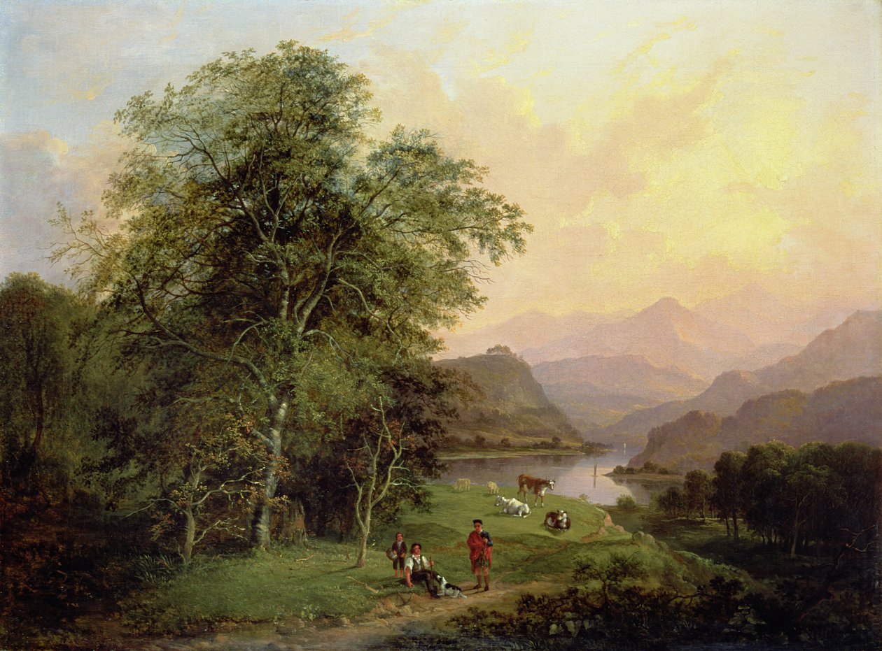 En Lochside i högländerna, 1847 av Jane Nasmyth