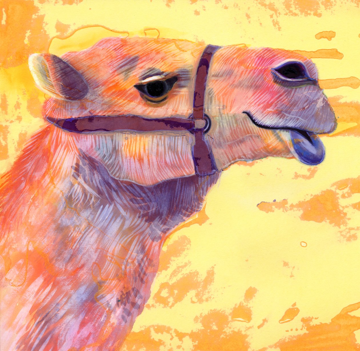 Camel, 1994, (bläck och gouache) av Jane Tattersfield