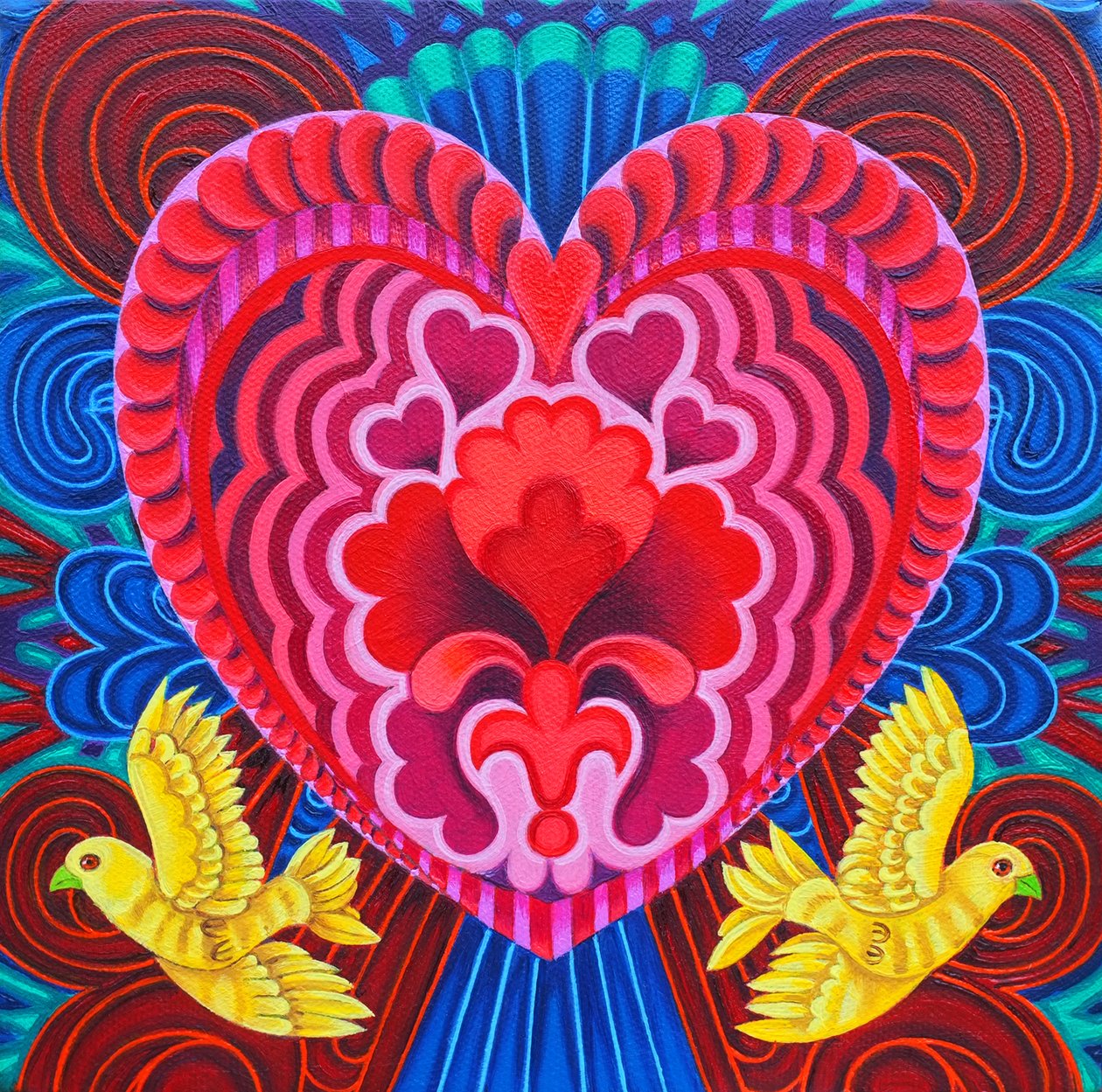 Hjärta och fåglar, 2016, av Jane Tattersfield