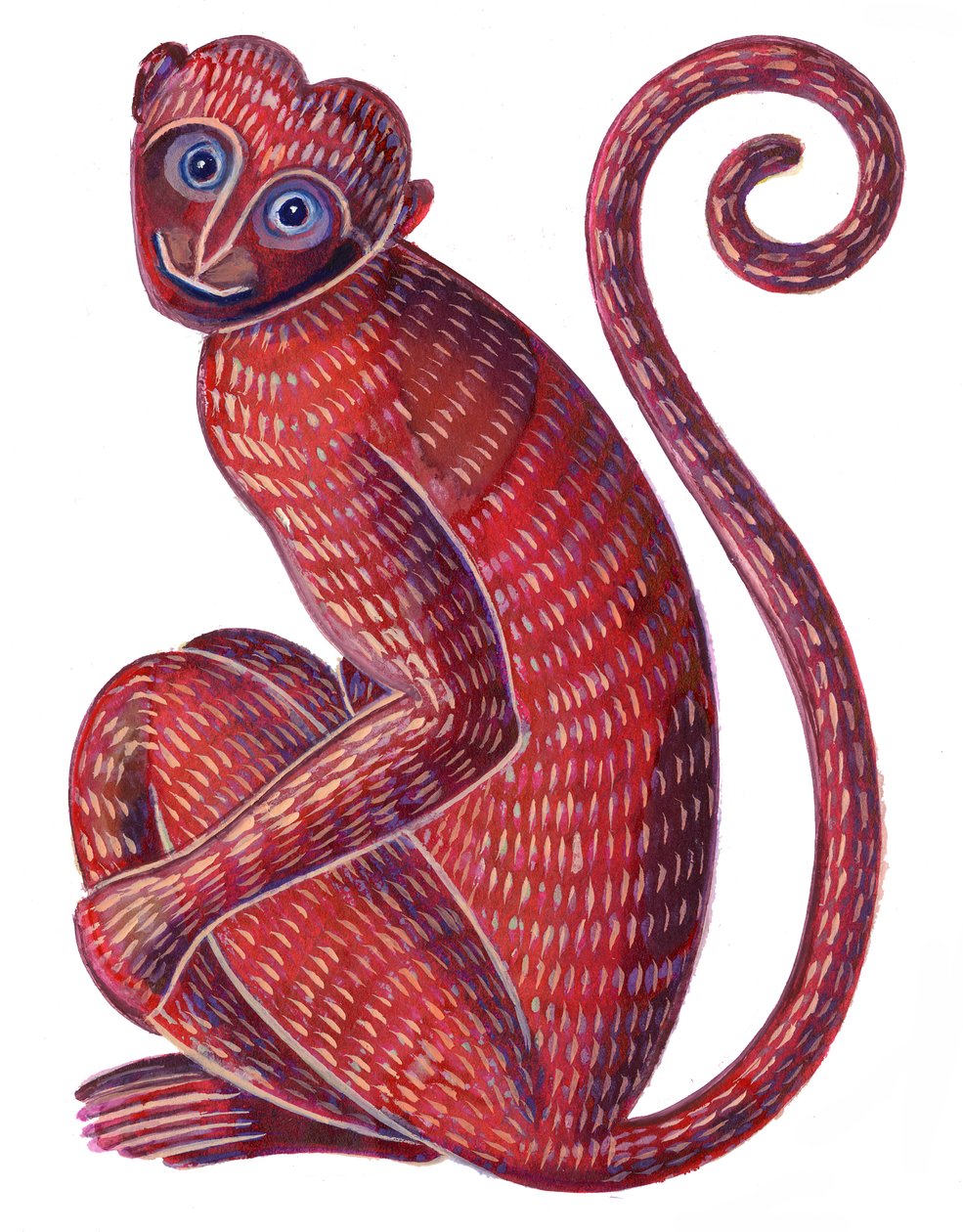 Monkey, 1996, (bläck och gouache) av Jane Tattersfield