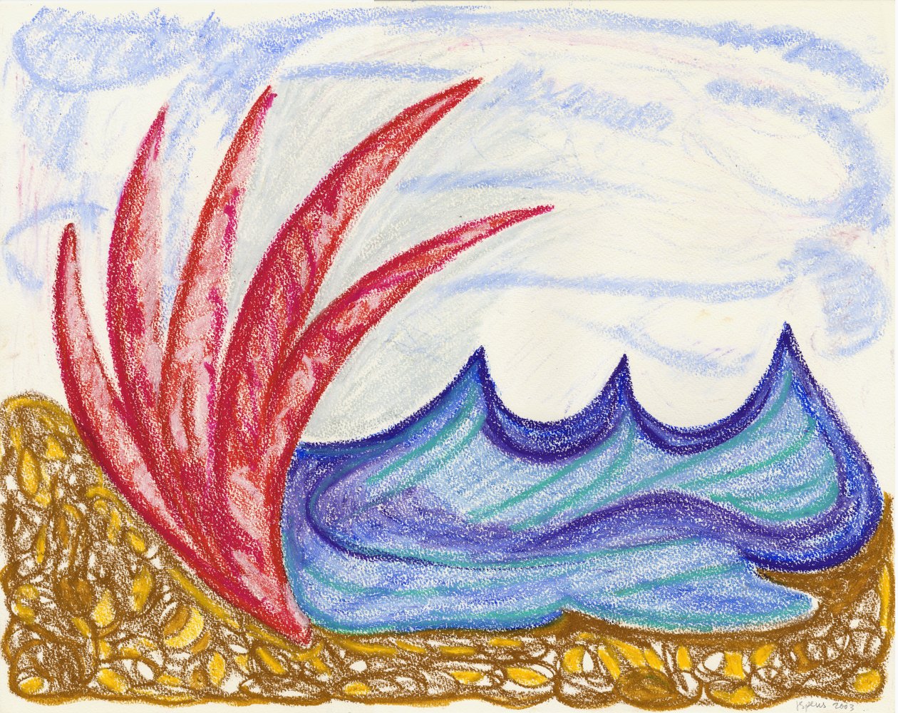 Wormiston Sea view, 2003 (oljepastell) av Janet McKenzie