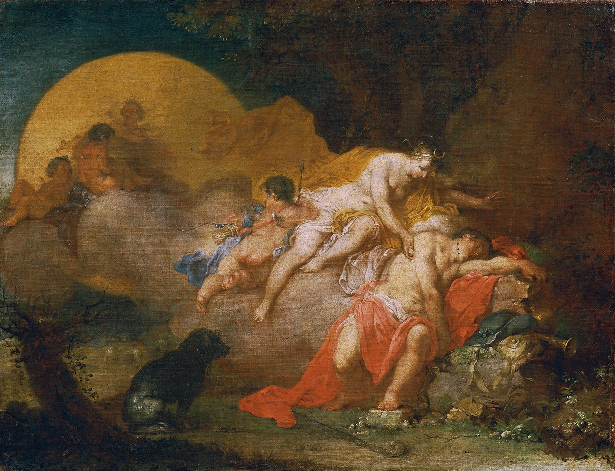 Luna och Endymion av Januarius Zick