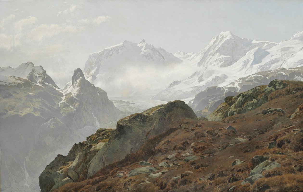 Monte Rosa. Morgon i de höga alperna av Janus La Cour