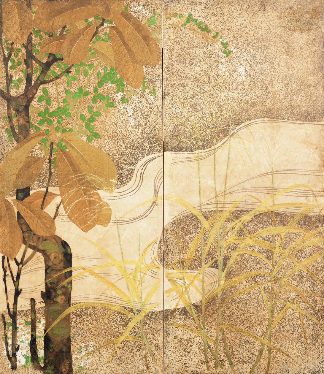 Flödande flod (bläck på papper) av Japanese School