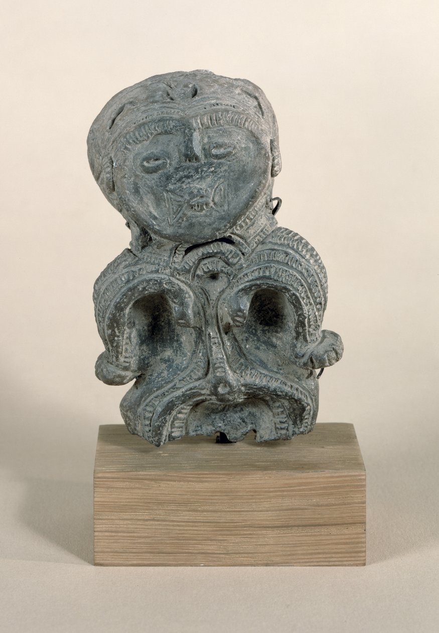 Jomon statyett (lergods) av Japanese School