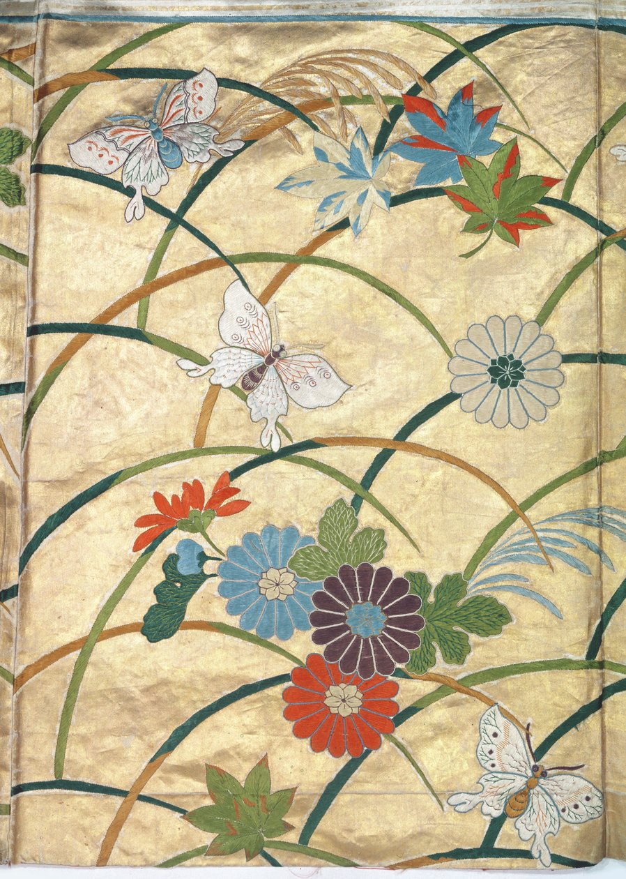 Noh-kåpa, detalj (satin) av Japanese School