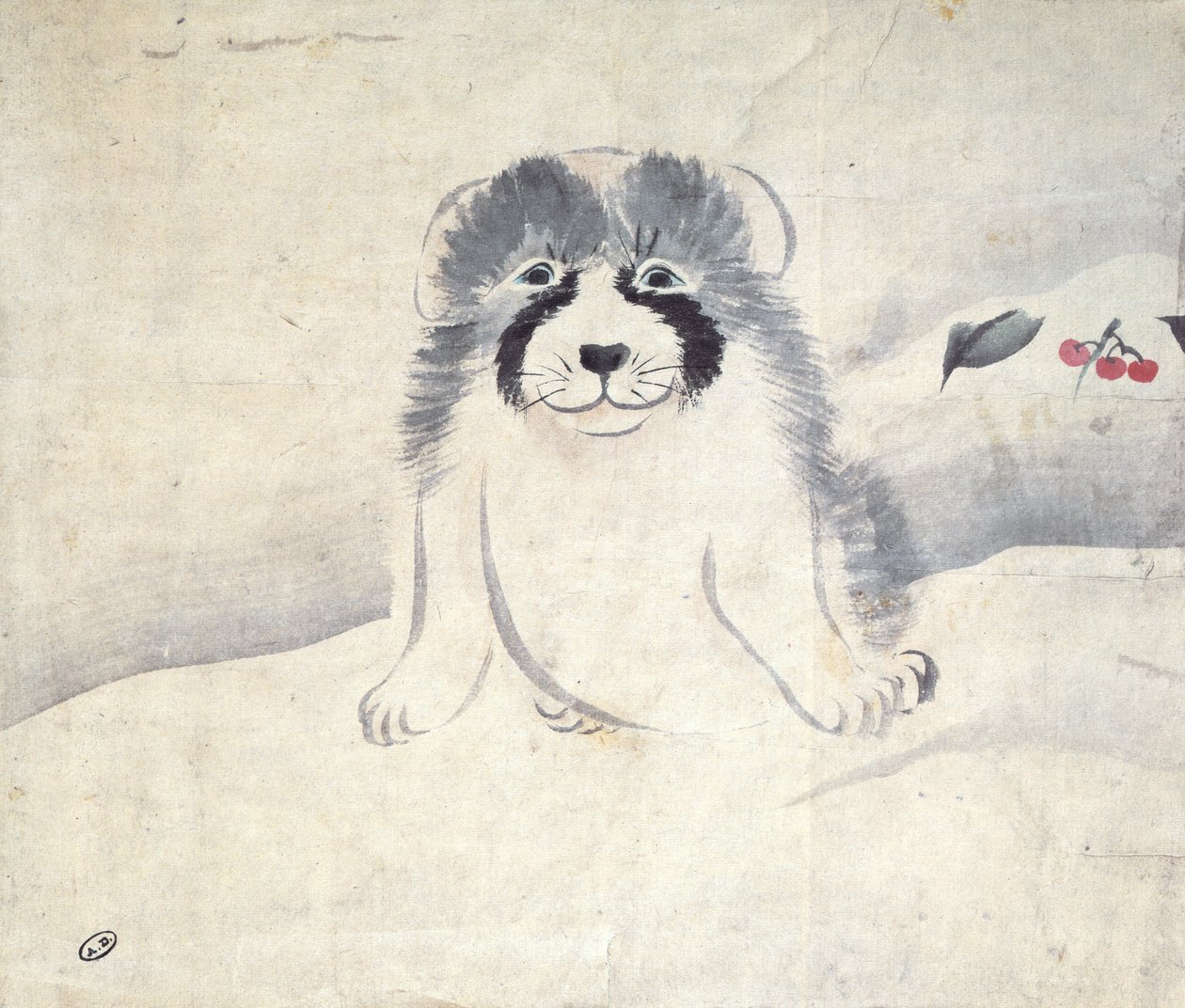 En hund (wc på papper) av Japanese School
