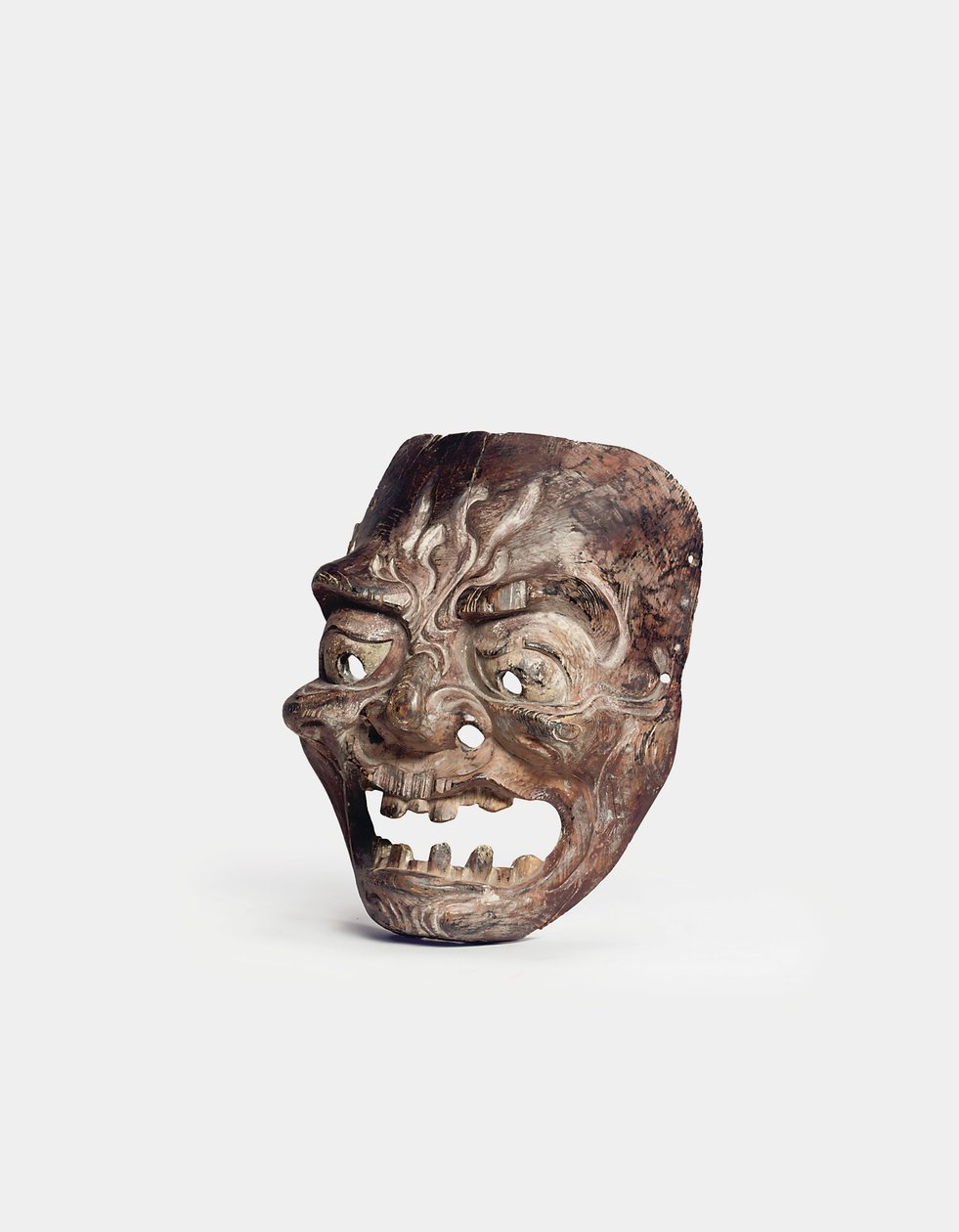 En Gigaku-mask i trä (trä) av Japanese School