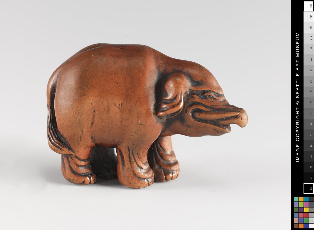 Netsuke modellerad som en elefant, 1700-1800-talet av Japanese School