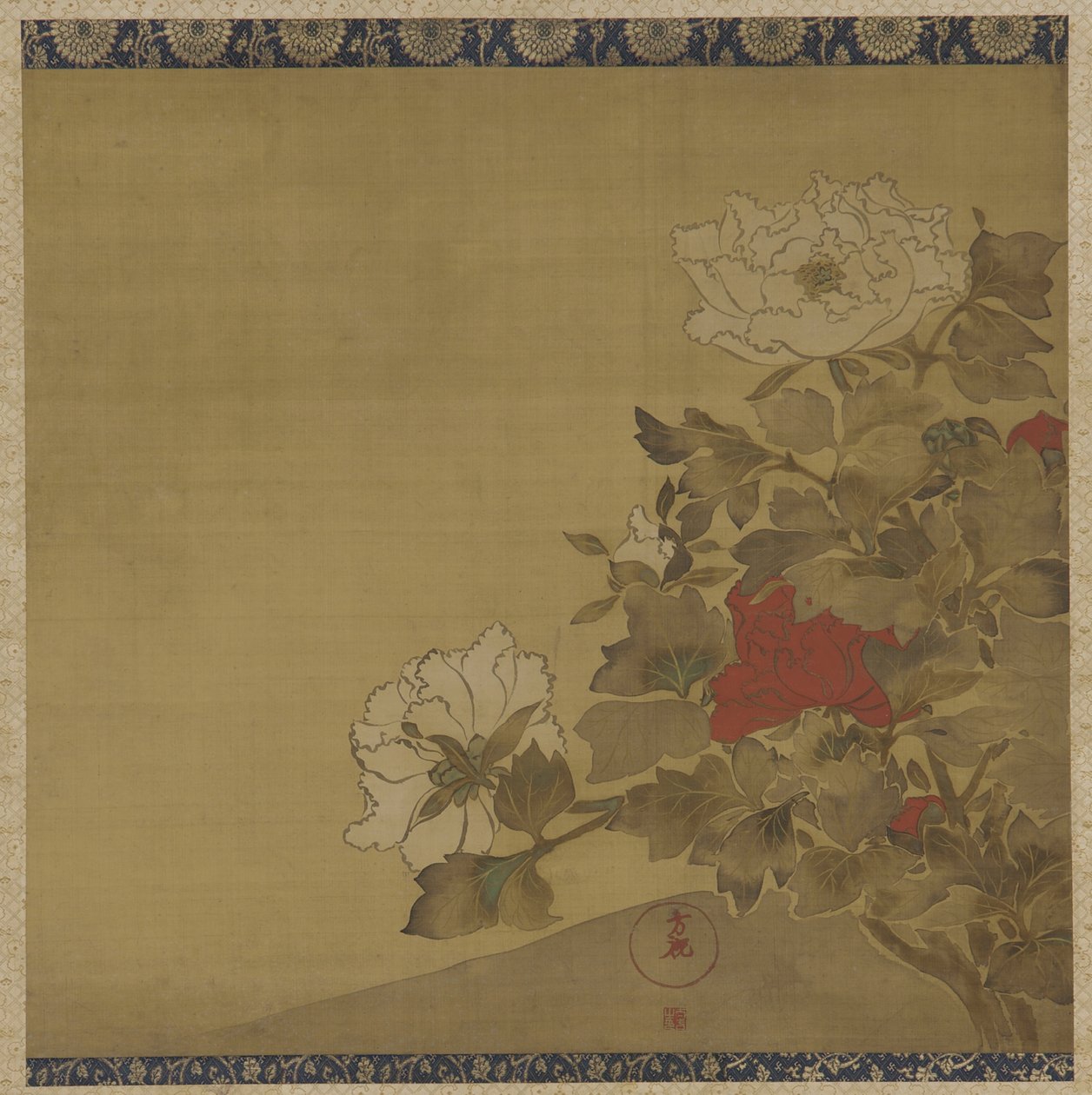 Pioner, Edo-period (bläck & färg på siden) av Japanese School