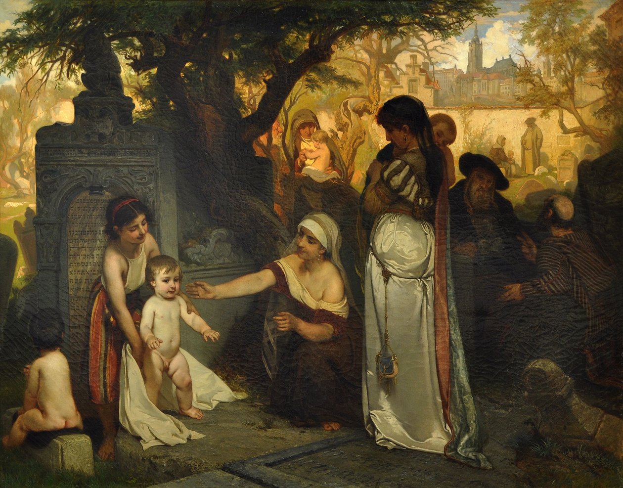 Den gamla judiska kyrkogården i Prag, 1857 av Jaroslav Cermak