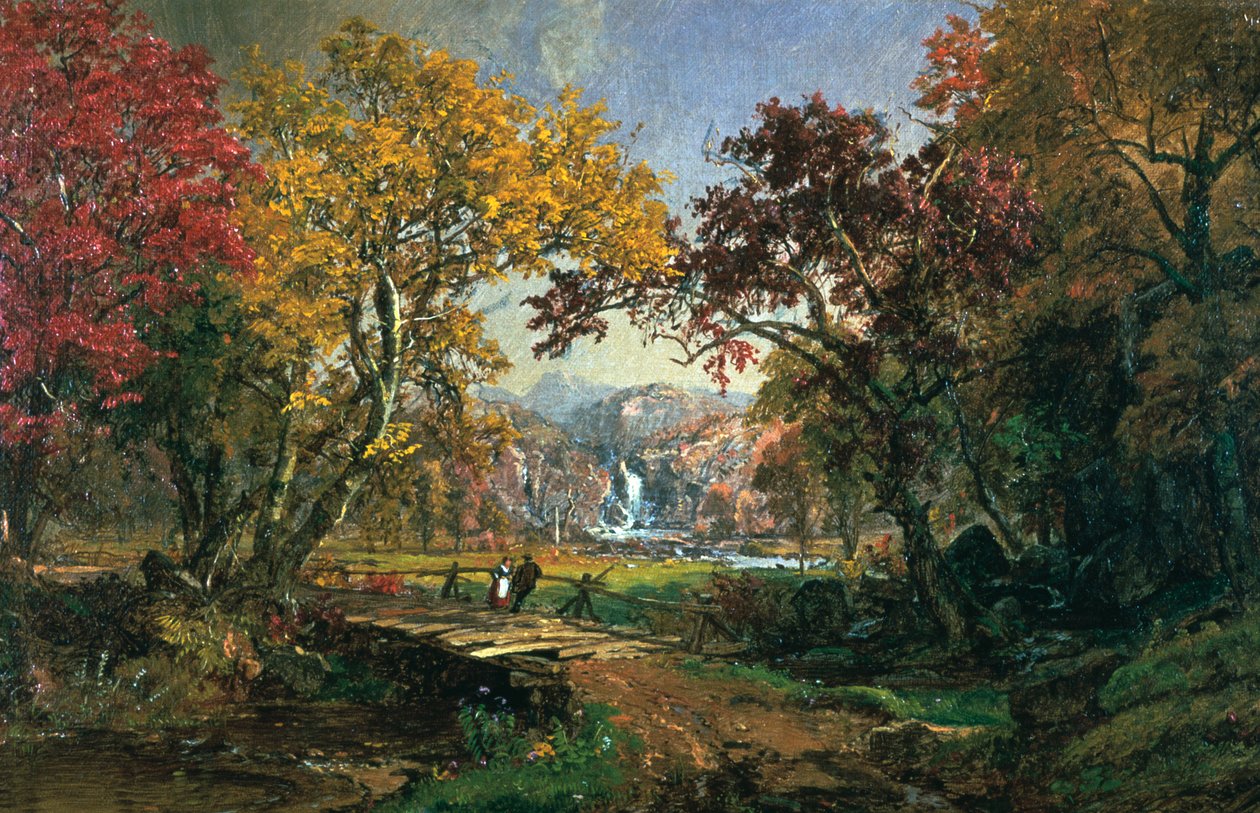 Par på en bro, 1876 av Jasper Francis Cropsey
