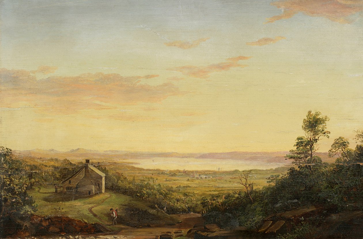 Landskap, Upper Hudson av Jasper Francis Cropsey