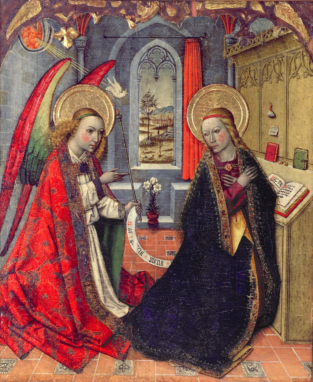 Bebådelsen, 1400-talet av Jaume Huguet