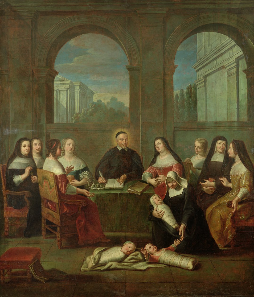 St. Vincent de Paul och välgörenhetssystrarna, c.1729 av Jean Andre