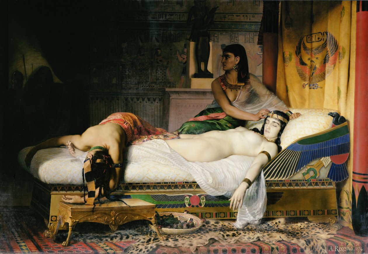 Kleopatras död 1874 av Jean Andre Rixens