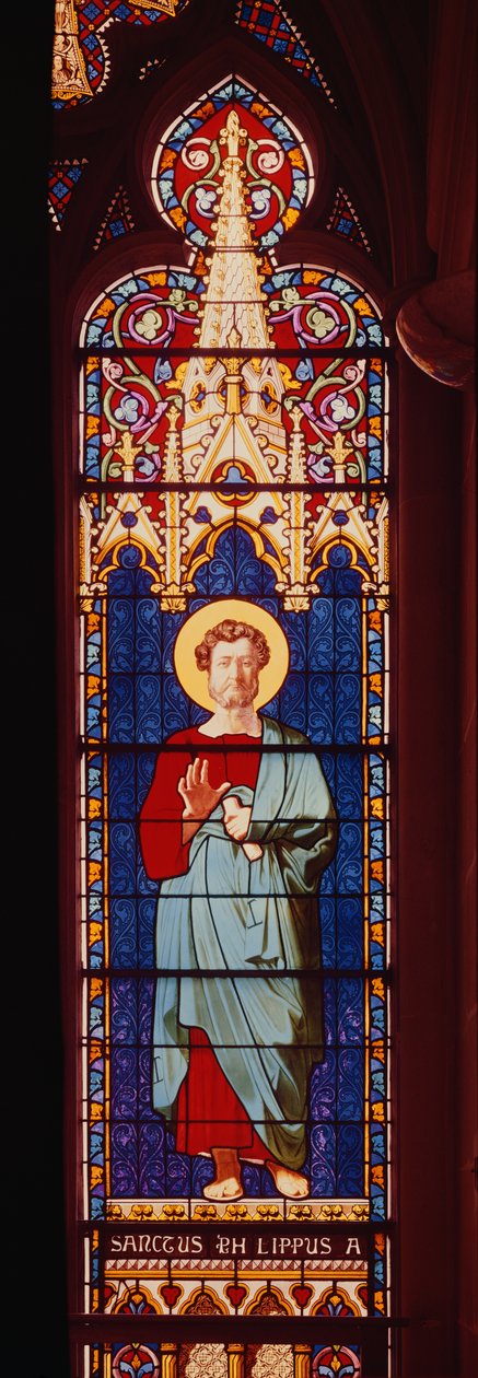 Louis-Philippe (1773-1850) som St. Philip, Sevres Workshop (målat glas) av Jean Auguste Dominique Ingres