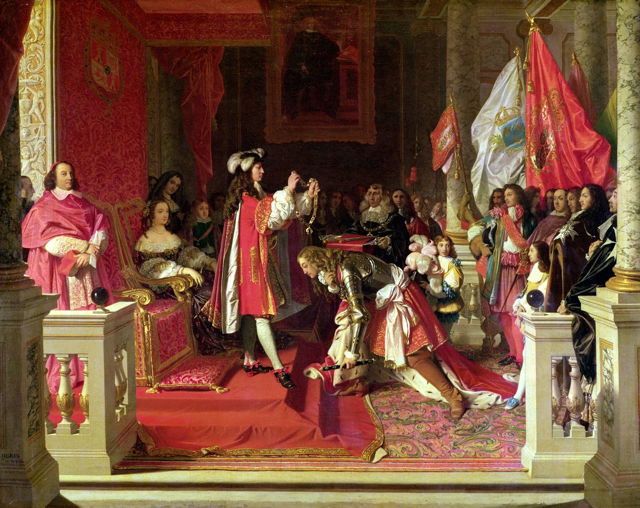Filip V av Spanien gör marskalk James Fitzjames, hertig av Berwick, till kavaljer av det gyllene skinnet efter slaget vid Almansa, 1818 av Jean Auguste Dominique Ingres