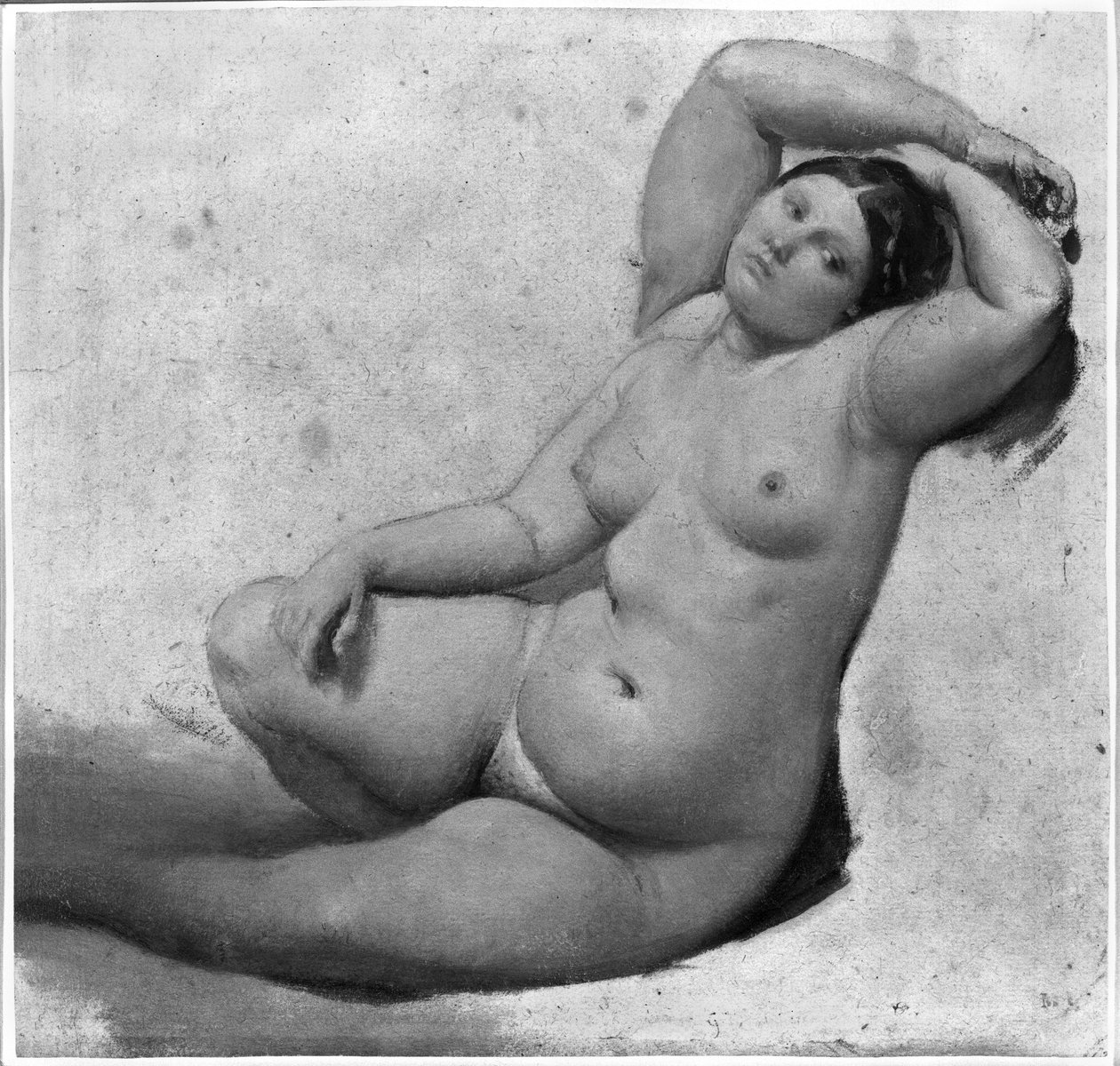 Studie för det turkiska badet (grafit på papper) av Jean Auguste Dominique Ingres