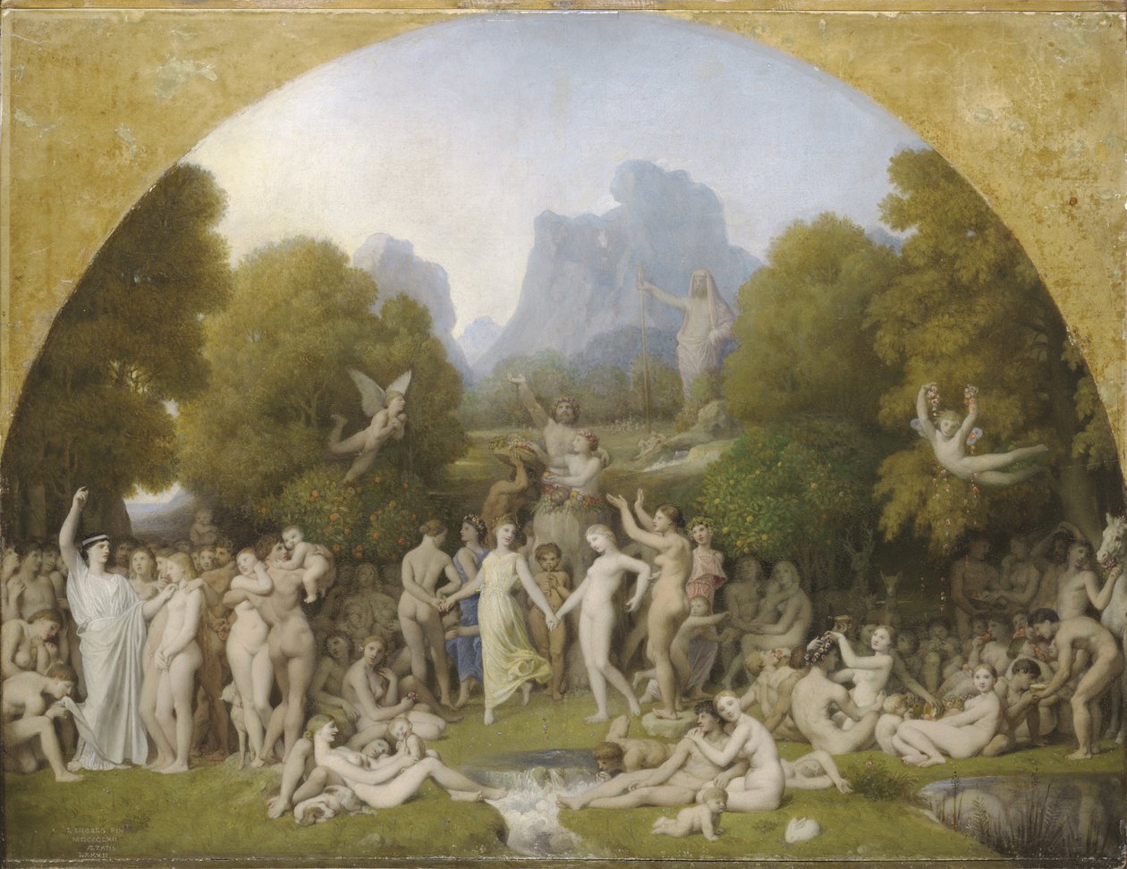 The Golden Age, 1862 (olja på papper på panel) av Jean Auguste Dominique Ingres